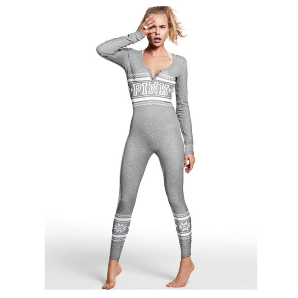 Victoria’s Secret PINK thermal snowflake onesie